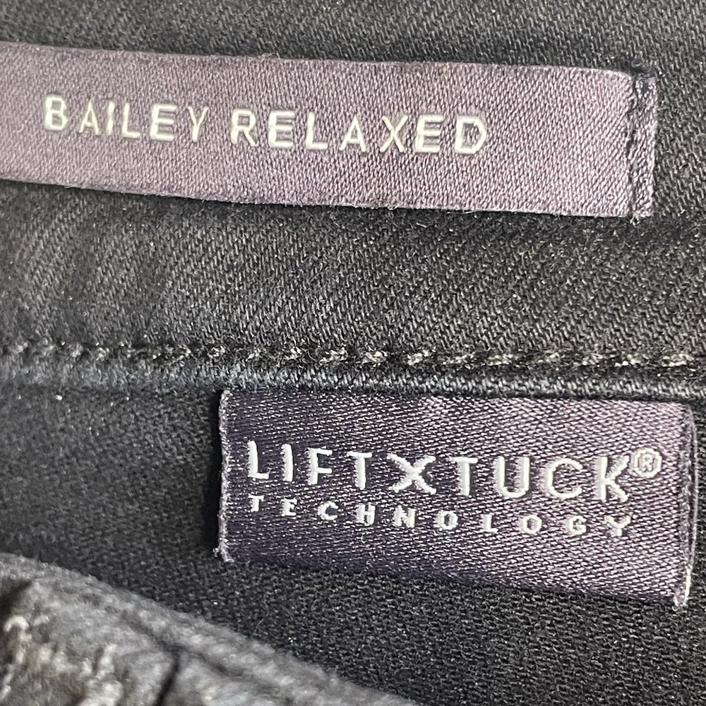 NYDJ Bailey Relaxed Jeans 14 Stretch Black Straight Leg Lift Tuck Ankle Jeans - Picture 10 of 16